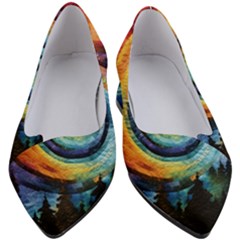 Cosmic Rainbow Quilt Artistic Swirl Spiral Forest Silhouette Fantasy Women s Block Heels  by Maspions