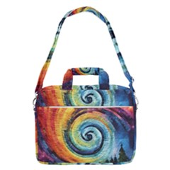 Cosmic Rainbow Quilt Artistic Swirl Spiral Forest Silhouette Fantasy Macbook Pro 15  Shoulder Laptop Bag