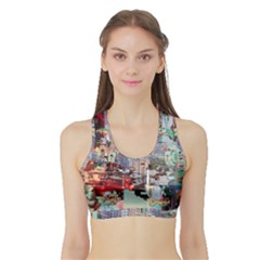 Digital Computer Technology Office Information Modern Media Web Connection Art Creatively Colorful C Sports Bra With Border