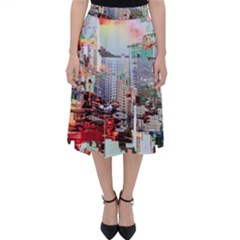 Digital Computer Technology Office Information Modern Media Web Connection Art Creatively Colorful C Classic Midi Skirt