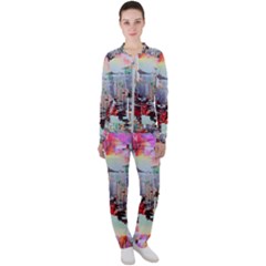 Digital Computer Technology Office Information Modern Media Web Connection Art Creatively Colorful C Casual Jacket And Pants Set