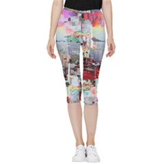 Digital Computer Technology Office Information Modern Media Web Connection Art Creatively Colorful C Inside Out Lightweight Velour Capri Leggings 