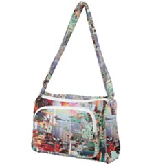 Digital Computer Technology Office Information Modern Media Web Connection Art Creatively Colorful C Front Pocket Crossbody Bag