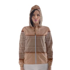 Wooden Wickerwork Texture Square Pattern Women s Hooded Windbreaker by Maspions