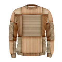 Wooden Wickerwork Texture Square Pattern Men s Sweatshirt