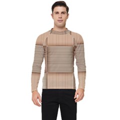 Wooden Wickerwork Texture Square Pattern Men s Long Sleeve Rash Guard by Maspions