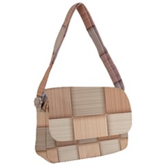 Wooden Wickerwork Texture Square Pattern Courier Bag