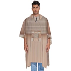 Wooden Wickerwork Texture Square Pattern Men s Hooded Rain Ponchos by Maspions