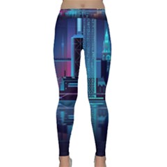 Digital Art Artwork Illustration Vector Buiding City Classic Yoga Leggings by Maspions