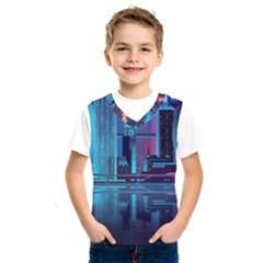 Digital Art Artwork Illustration Vector Buiding City Kids  Basketball Tank Top by Maspions