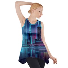 Digital Art Artwork Illustration Vector Buiding City Side Drop Tank Tunic