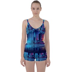 Digital Art Artwork Illustration Vector Buiding City Tie Front Two Piece Tankini