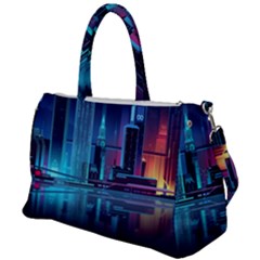 Digital Art Artwork Illustration Vector Buiding City Duffel Travel Bag