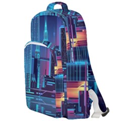 Digital Art Artwork Illustration Vector Buiding City Double Compartment Backpack