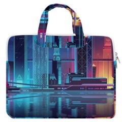 Digital Art Artwork Illustration Vector Buiding City Macbook Pro 13  Double Pocket Laptop Bag