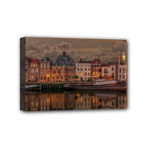Old Port Of Maasslui Netherlands Mini Canvas 6  X 4  (stretched)