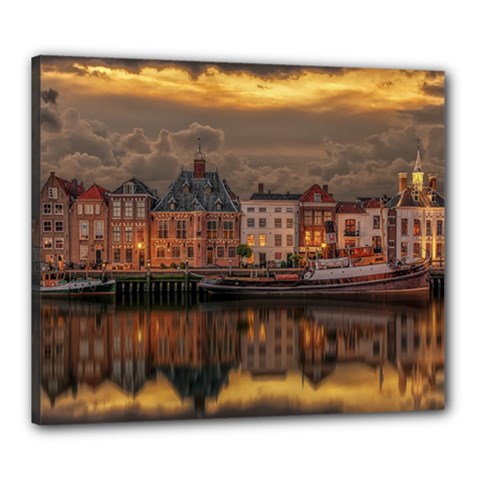 Old Port Of Maasslui Netherlands Canvas 24  X 20  (stretched)