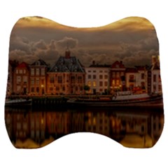 Old Port Of Maasslui Netherlands Velour Head Support Cushion by Maspions