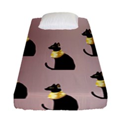 Cat Egyptian Ancient Statue Egypt Culture Animals Fitted Sheet (single Size) by Maspions