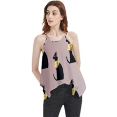 Cat Egyptian Ancient Statue Egypt Culture Animals Flowy Camisole Tank Top by Maspions