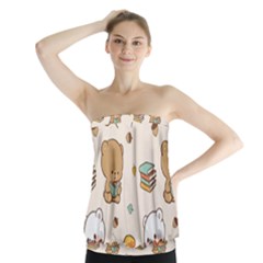 Bear Cartoon Background Pattern Seamless Animal Strapless Top