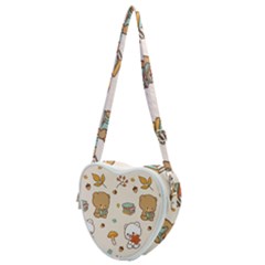 Bear Cartoon Background Pattern Seamless Animal Heart Shoulder Bag