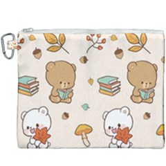 Bear Cartoon Background Pattern Seamless Animal Canvas Cosmetic Bag (xxxl)