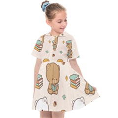 Bear Cartoon Background Pattern Seamless Animal Kids  Sailor Dress