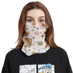 Bear Cartoon Background Pattern Seamless Animal Face Covering Bandana (two Sides)