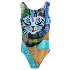 Kitten Cat Pet Animal Adorable Fluffy Cute Kitty Kids  Cut-out Back One Piece Swimsuit