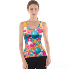 Circles Art Seamless Repeat Bright Colors Colorful Women s Basic Tank Top