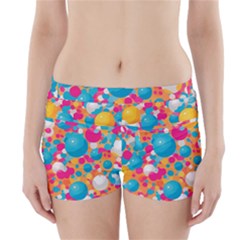 Circles Art Seamless Repeat Bright Colors Colorful Boyleg Bikini Wrap Bottoms