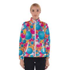 Circles Art Seamless Repeat Bright Colors Colorful Women s Bomber Jacket