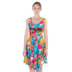 Circles Art Seamless Repeat Bright Colors Colorful Racerback Midi Dress