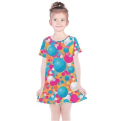 Circles Art Seamless Repeat Bright Colors Colorful Kids  Simple Cotton Dress