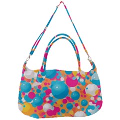 Circles Art Seamless Repeat Bright Colors Colorful Removable Strap Handbag by Maspions