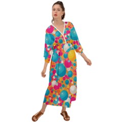 Circles Art Seamless Repeat Bright Colors Colorful Grecian Style  Maxi Dress