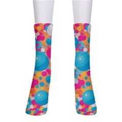 Circles Art Seamless Repeat Bright Colors Colorful Crew Socks by Maspions