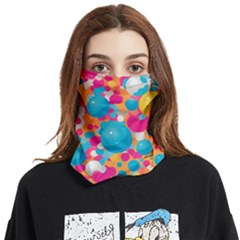 Circles Art Seamless Repeat Bright Colors Colorful Face Covering Bandana (two Sides)