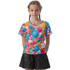 Circles Art Seamless Repeat Bright Colors Colorful Kids  Front Cut T-shirt