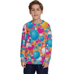 Circles Art Seamless Repeat Bright Colors Colorful Kids  Crewneck Sweatshirt