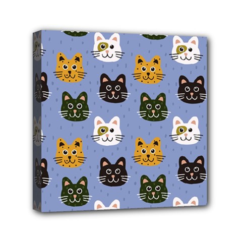 Cat Cat Background Animals Little Cat Pets Kittens Mini Canvas 6  x 6  (Stretched)