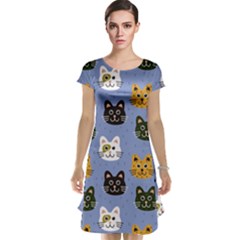 Cat Cat Background Animals Little Cat Pets Kittens Cap Sleeve Nightdress