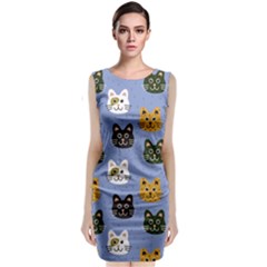 Cat Cat Background Animals Little Cat Pets Kittens Classic Sleeveless Midi Dress