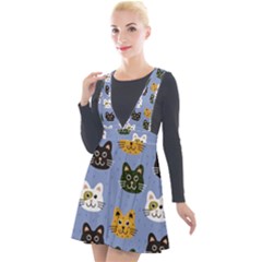 Cat Cat Background Animals Little Cat Pets Kittens Plunge Pinafore Velour Dress