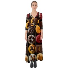 Chocolate Candy Candy Box Gift Cashier Decoration Chocolatier Art Handmade Food Cooking Button Up Boho Maxi Dress