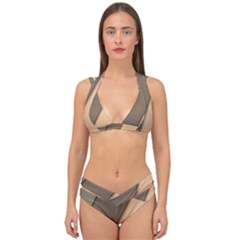 Abstract Texture, Retro Backgrounds Double Strap Halter Bikini Set