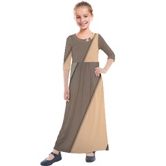 Abstract Texture, Retro Backgrounds Kids  Quarter Sleeve Maxi Dress