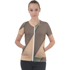 Abstract Texture, Retro Backgrounds Short Sleeve Zip Up Jacket