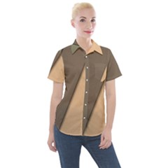 Abstract Texture, Retro Backgrounds Women s Short Sleeve Pocket Shirt